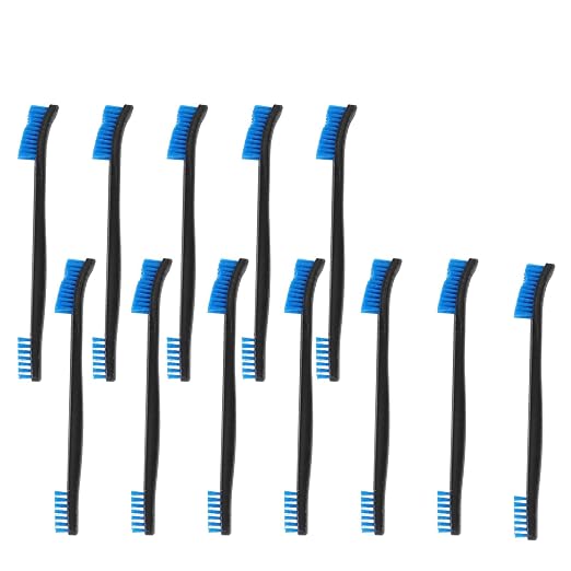 12-Pack Double-Ended Cleaning Brushes, Nylon Bristle Detail Brushes for Car Detailing, Kitchen, Keyboard, Carbon Residue Removal and Tight Spaces Cleaning
