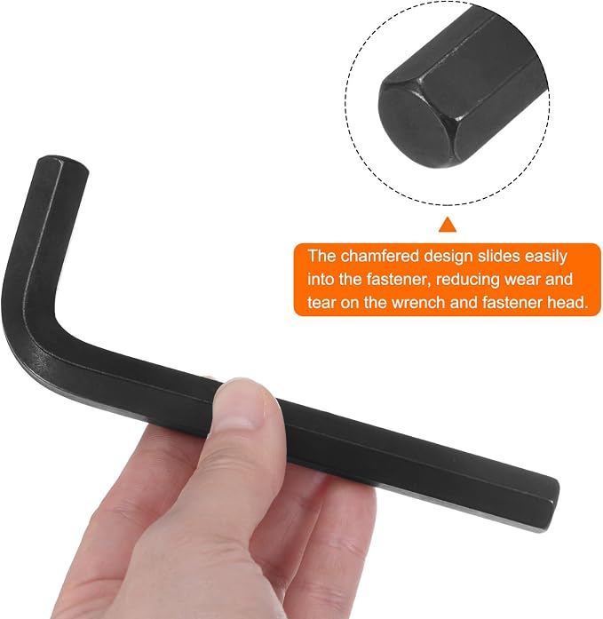 HARFINGTON Hex Key Wrench 12mm L-Shape Hexagon Metric Wrenches Chrome Vanadium Steel Repairing Tool for Home Repair, Black