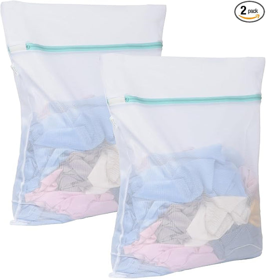 OTraki Mesh Laundry Bag for Delicates 20x24 inch Mesh Wash Bag for Washing Machine Zippered Net Laundry Bag for Bra Underwear College Dorm Home Don't Drying, Melting 140-176℉ White | Zippered Net Laundry Bag for Washing Machine Wash Bag for Bra Underwe...