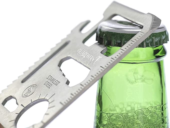GUARDMAN 11-in-1 Survival Credit Card Multitool – Fathers Day Stocking Stuffer Christmas Gift - Multipurpose Tactical Wallet Tool With Bottle Opener, Survival Knife For Men Birthday Dad