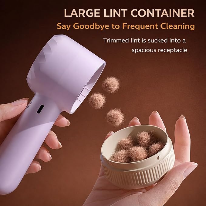 Rechargeable Fabric Shaver Lint Remover for Clothes, Sweaters & Furniture | Couch, Remove Fuzz and Pilling from Blankets, Jackets, Bedding, Purple