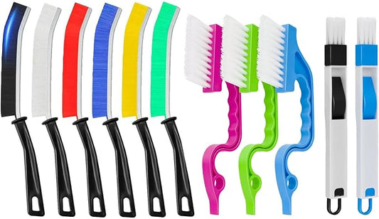 TuTuYa 11PCS Crevice Cleaning Brush, Small Gap Cleaning Brushes Set Ideal for Cleaning Kitchen, Bathroom,Window Grooves, Corners, Sinks, Washbasins, Faucets, Bathtubs, Stove and Tiles