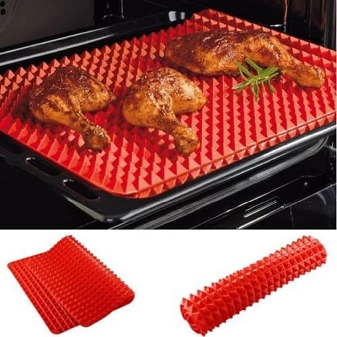 ABOOFAN Non-Stick Silicone Baking Mat 15.35 X 10.23 in Oven Liner Tray with Pyramid Fat-Filtering Design Reusable Heat-Resistant Pastry Cooking Sheet for Oven Microwave Easy Clean