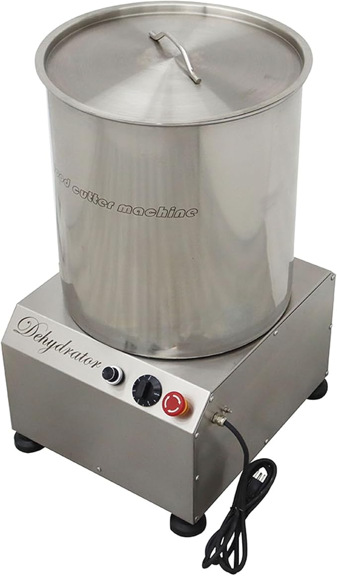 Commercial 110V Electric Salad Spinner Stainless Steel Electric Salad Spin Dryer for Vegetables Fruits Soy Milk Large Capacity for Carteens & Restaurant 0.75KW