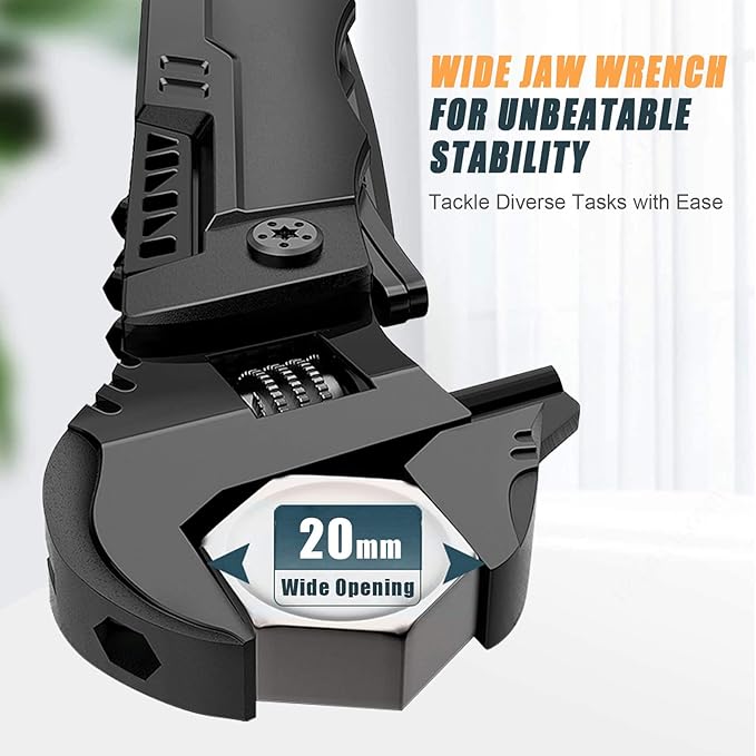 Multitool Wrench Wide Jaw Opening Cmaping Gear, Gift for Him and Her, 12 in 1 Multi Purpose Pocket Size EDC Gadget With Screwdriver Cutting Saw Bottle Opener for Maintenance, Camping and DIY