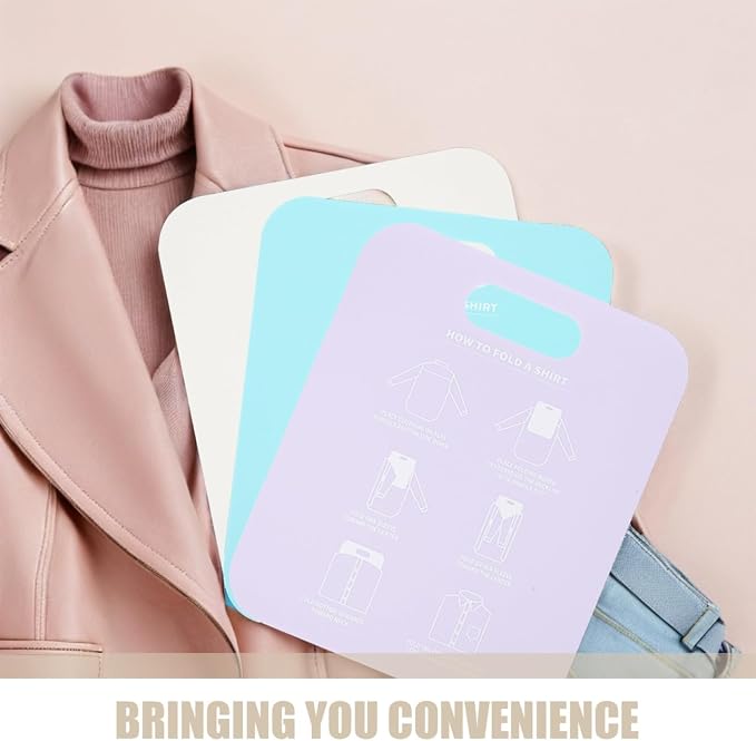 ABOOFAN Shirt Folding Board 3-Pack Clothes Folder Folding Board for T-Shirts and Long-Sleeve Shirts Space-Saving Laundry Organizer for Home Travel and Closet Storage