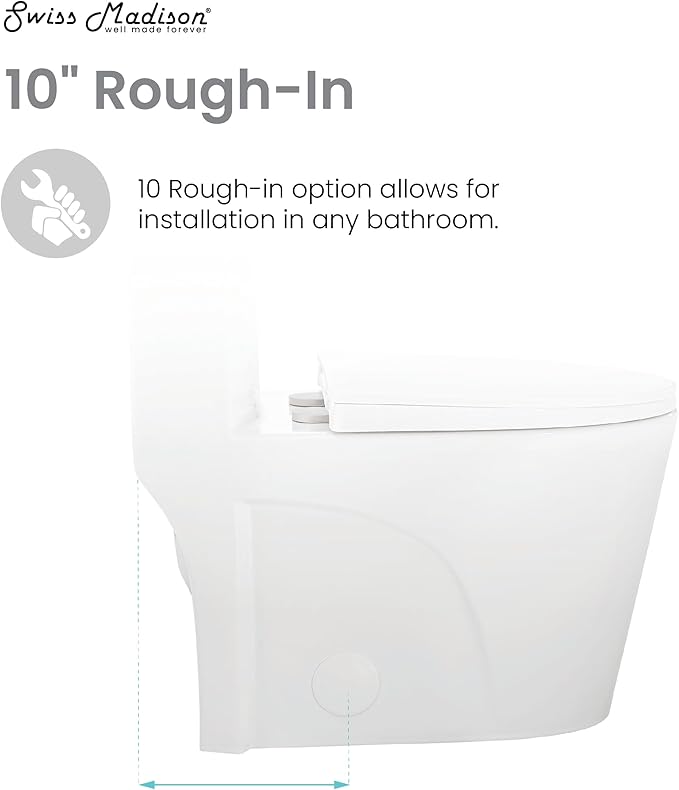St. Tropez One Piece Elongated Toilet Dual Vortex Flush 1.1/1.6 gpf with 10" Rough In