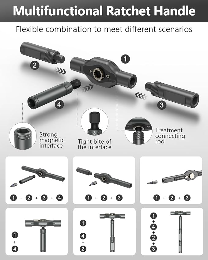 ORIA 42 in 1 Screwdriver Set, Magnetic Ratchet Screwdriver Kit with Ratchet Handle, 40 Precision Bits, DIY Repair Tool Kit for Electronics, Bike, Furniture, Computer, Phone