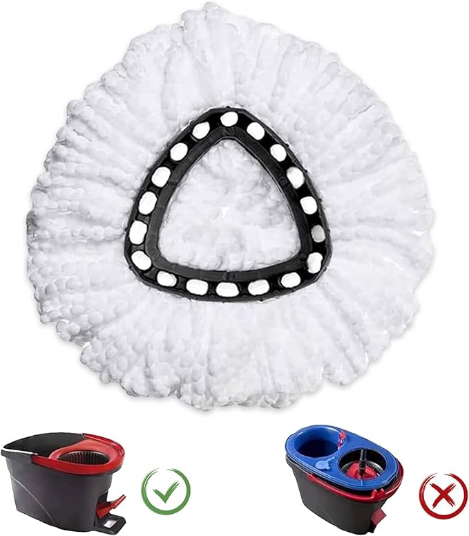 4 Pack Mop Heads Replacement Compatible with O-Ceda EasyWring Spin Mop, Microfiber Spin Mop Refill Easy Cleaning Mop Head Replacement for Floor Cleaning Deep Cleaning for Home Office