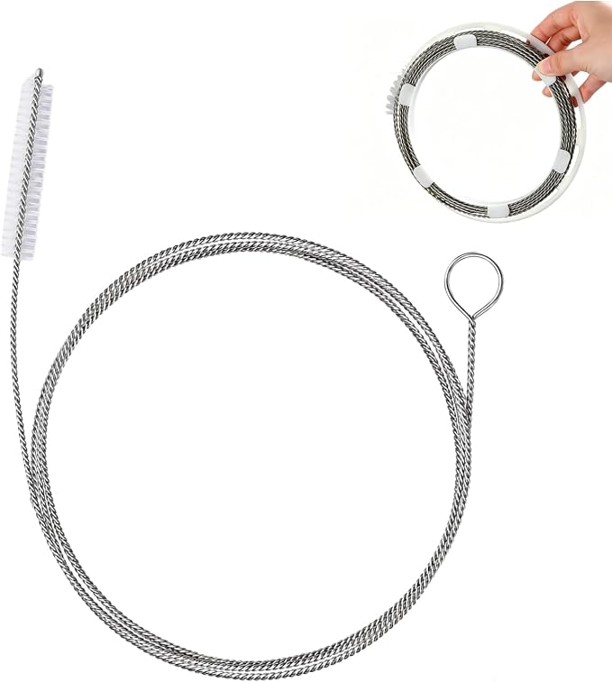 160 Flexible Drain Cleaner Brush with Storage Reel, AC Condensate & Car Sunroof Drain Unclog Tool for Hair & Debris Clog Removal