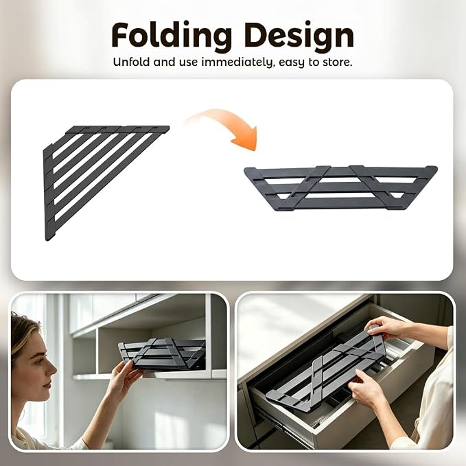 Sink Corner Drying Rack - Foldable Triangular Sink Sponge Holder, Dish Drying Rack Over the Sink, Kitchen Sink Accessories (Grey, 13.78" x 7.87")