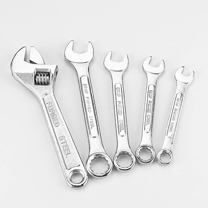 DOWELL Tool Set, 90 Piece Tool Kit with Wrench Set, Home Tools | wrenches, hammer, pliers, screwdrivers, rust-resistant steel, durable plastic case, ANSI certified