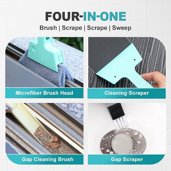 Magic Window Track Cleaner, 2024 Upgraded Window Groove Cleaning Brush Tools Set, Hand-held Window Track Cleaner Brushes Tools Set for Window lides Gaps Tile Lines Shutter Car Vents (Mix B 3PCS)