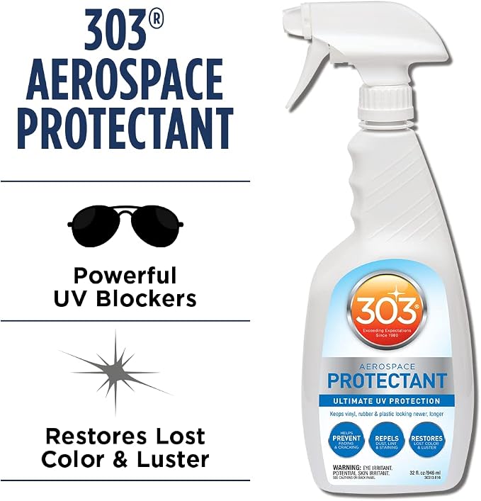 303 Aerospace Protectant for Vinyl, Plastic & Rubber, 32 oz | Provides UV protection while helping prevent fading, cracking, and discoloration.