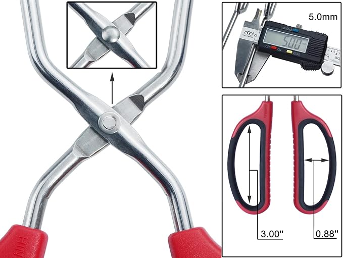 HINMAY Extra Long Scissor Tongs 15-Inch Stainless Steel Barbecue Grilling Tongs