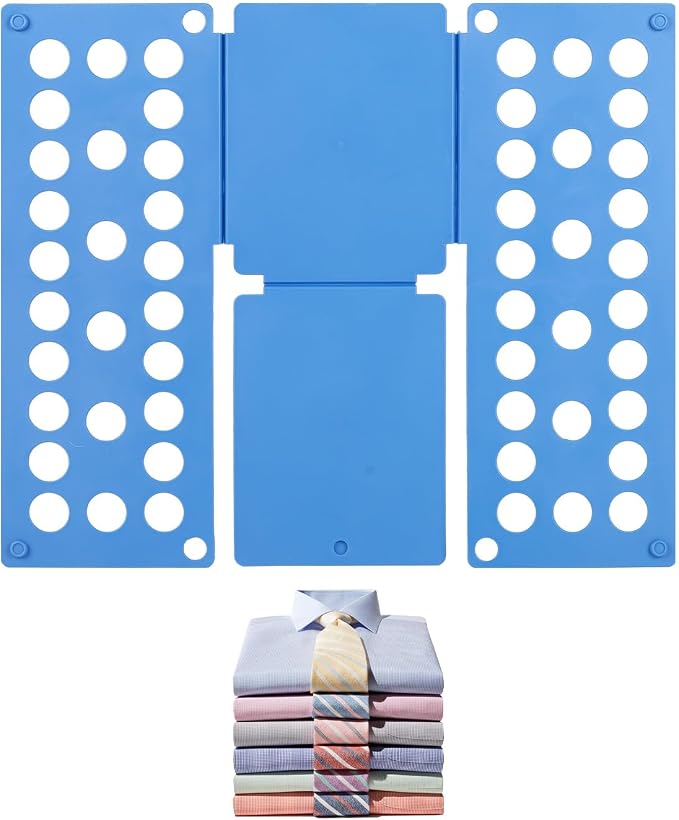 Shirt Folding Board,Small Size Clothes Folder Board Foldable Tool for Easy and Fast Folding (Blue)