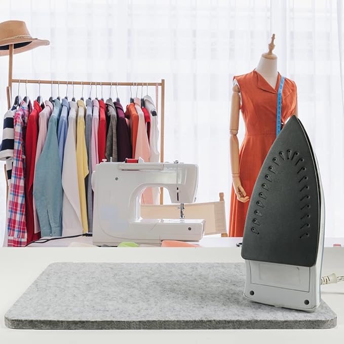 Pressing Mat Portable Felted Ironing Board, 1/2 Inch Thick Retains Heat Pad for Quilting Supplies Sewing Notions DIY Crafts (17 X 13.5 Inch)