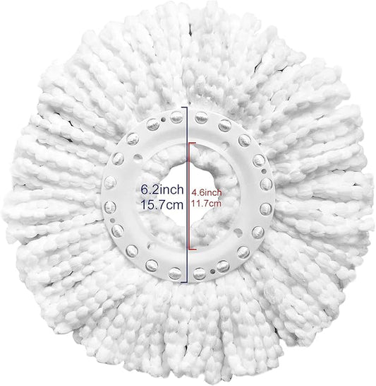 6 Pack Spin Mop Replacement Heads Compatible with Hurricane, Mopnado, Casabella and Other Standard Size Spin Mop, Easy to Clean and Durable Microfiber Spin Mop Refills, Mops Head for Floor Cleaning
