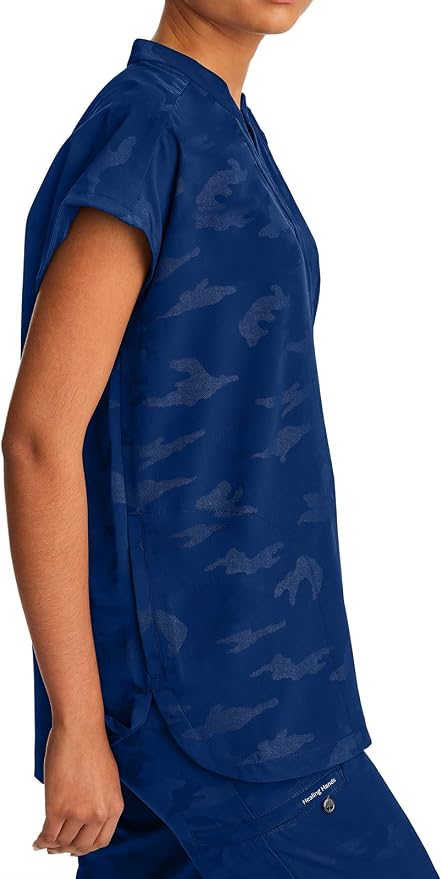 Healing Hands Purple Label Scrub Top for Women Modern Fit Tee | 2 Functional Pockets, Moisture Wicking Fabric, 360° Stretch, Quick Dry Performance, Back Yoke, Rounded Hem, Easy Care