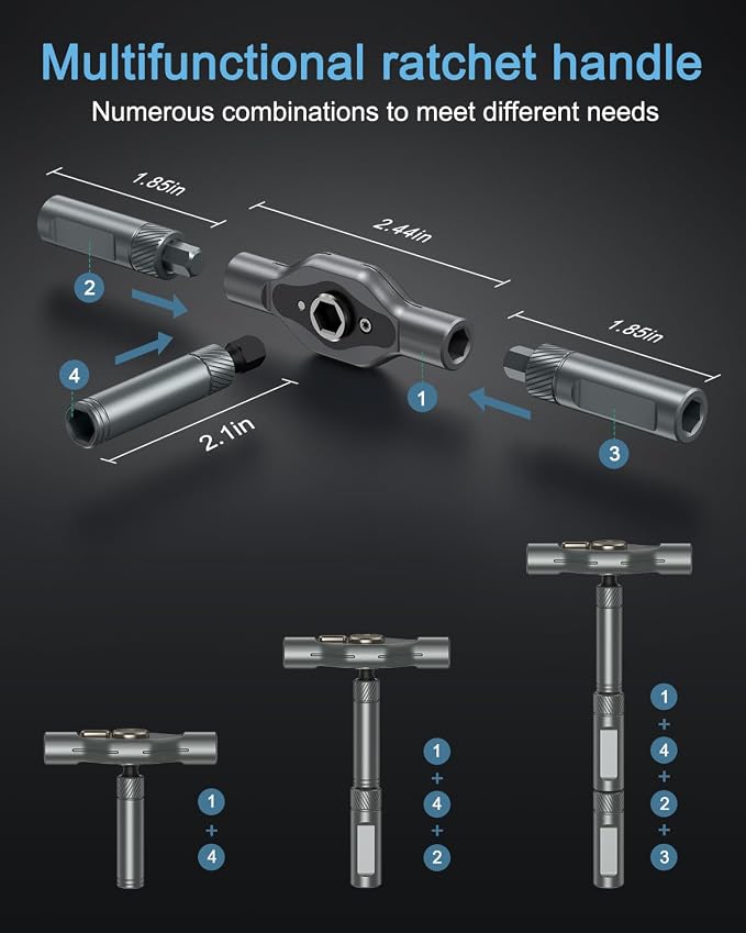 Magnetic Screwdriver Set 34 in 1, New DIY Ratchet Screwdriver Set with 32 PCS Bits, T Handle, Storage Case, Portable Repair Tool Kit for Men Valentine's Day Gifts Furniture, Computer, Bicycle