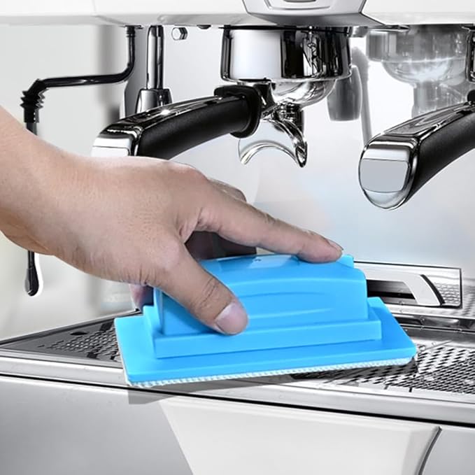 Espresso Machine Cleaning Product Tool - Barista Towels Coffee Brush with 3 Pack Replacement Cleaning Pad Cloth Kit for Cleaning Espresso Machine Drip Tray Coffee Bar Desktop