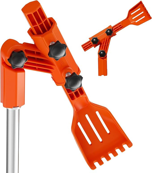 Gutter Cleaning Tools from The Ground, Multi-Angle Cleaner, Scoop & Brush & Mini Rake for rain Guard Cleaning and Leaf Removal from Gutter Guard(No Pole)
