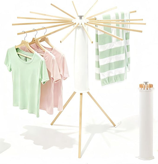 Tripod Clothes Drying Rack, Garment Rack Portable and Foldable Space Saving Laundry Drying Rack - Drying Rack Clothing Floor Folding Balcony Bedroom Household