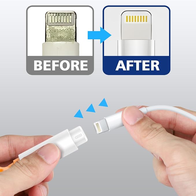iPhone Cleaning Kit for Charging Port Phone USB C with Storage Case, White | Multi-Tool, Cleaner Kit for AirPod, iPhone Cleaner, Portable Repair Tool, for Lightning Charger Cable iPad Electronic Devices