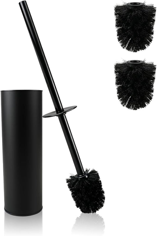 Stainless Steel Toilet Brush,Toilet Bowl Brush and Holder Set,Scratch Resistant Stainless Steel Toilet Brush with Long Handle,Toilet Cleaners with Replacement Head & Removable Inner Bowl,Space Saving