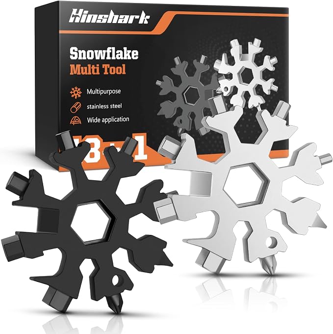 Gifts for Men 18-in-1 Snowflake Multitool, Anniversary Birthday Gifts, 2PCS | Snowflake Screwdriver Tool, Cool Gadgets Tools, White Elephant Gifts for Men Dad Him Husband Grandpa, Mens Stocking Stuffers