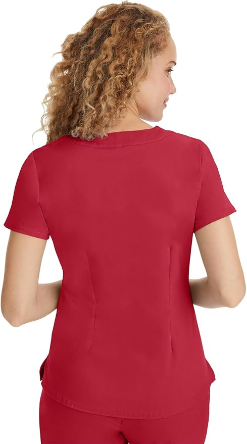 Healing Hands Purple Label Jane Scrub Top for Women Y-Neck Design | 2 Patch Pockets, Slim Fit Side Vents, Fitted Shirttail Silhouette, Breathable Comfort, Easy Care Fabric, Made for Every Shift