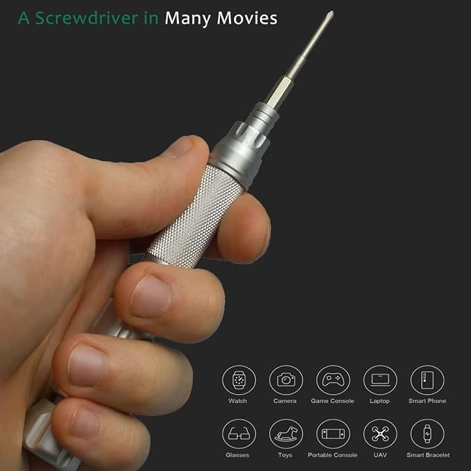 Small Precision Screwdriver Set for Electronics | 22 in 1 Mini Screwdriver Set, 22 S2 Magnetic Screw Driver Bits,Extendable Handle, for Eyeglass Computer Laptop Watch