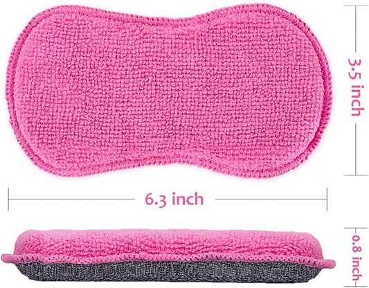 UPSTAR Dish Sponges Kitchen, Microfiber Cleaning Scrubber for Dishwashing, Sink, Basin and Multi-Pupose, Non-Scratch Pack of 6