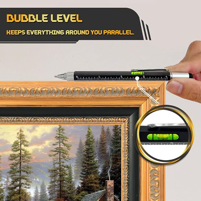 Stocking Stuffers for Men, 9 in 1 Metal Multitool Pen 2Pcs and Refill 6Pcs, Unique Tech Tool Pen from Wife Daughter to Father Boyfriend Husband on Christmas, Birthday, Valentine's Day