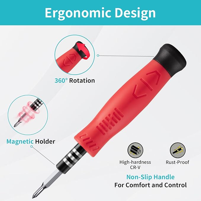 Mini Screwdriver Set for Computer PC Laptop Macbook Electronics Repair, 35PCS Small Precision Tool Kit with Torx T5 T6 T8 for Beginner IT DIY