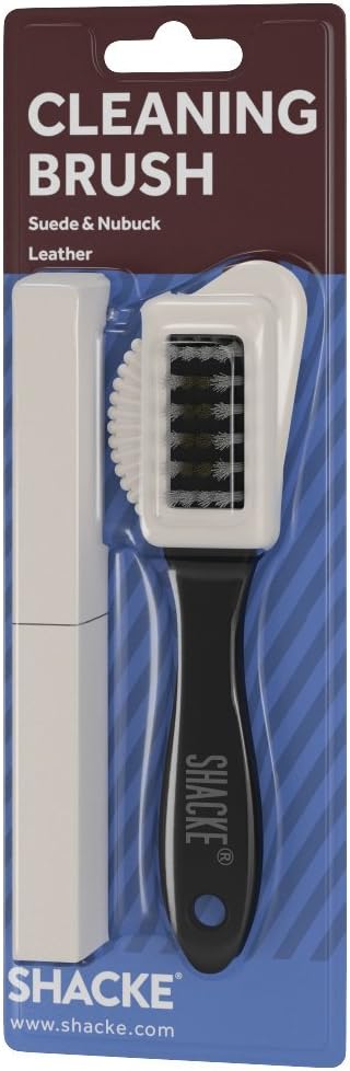Suede Brush and Eraser Kit – 4-Way Nubuck Cleaner with 2 Erasers | Suede shoe brush & suede cleaner — rubber bristles, welts, nylon/brass lift dirt from shoes, boots, bags & purses