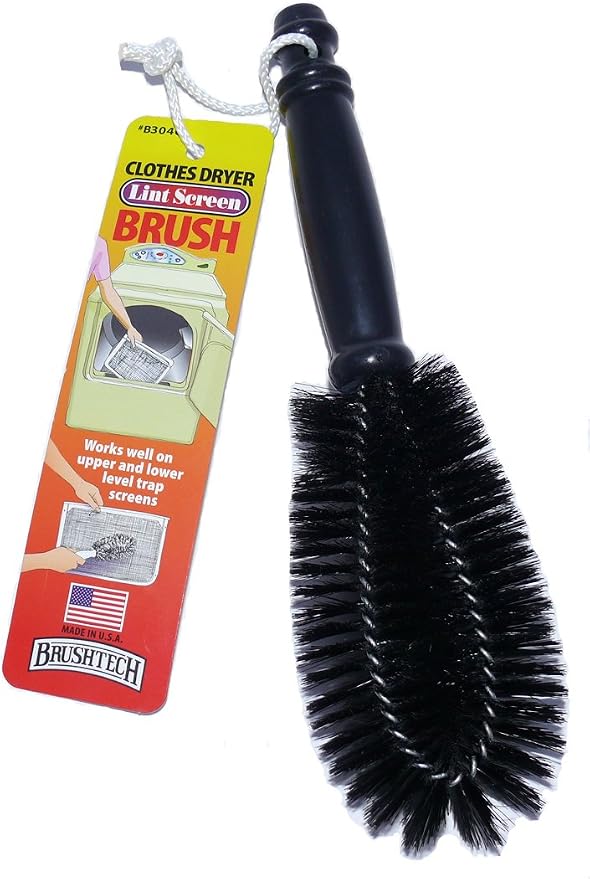 BRUSHTECH Clothes Dryer Lint Screen Brush - Heavy-Duty, Flexible (Black) | Flexible Deep-Reach Design with Durable Nylon Bristles & Comfortable Grip - Ideal for Dryer Vents, Lint Traps & Tight Spaces
