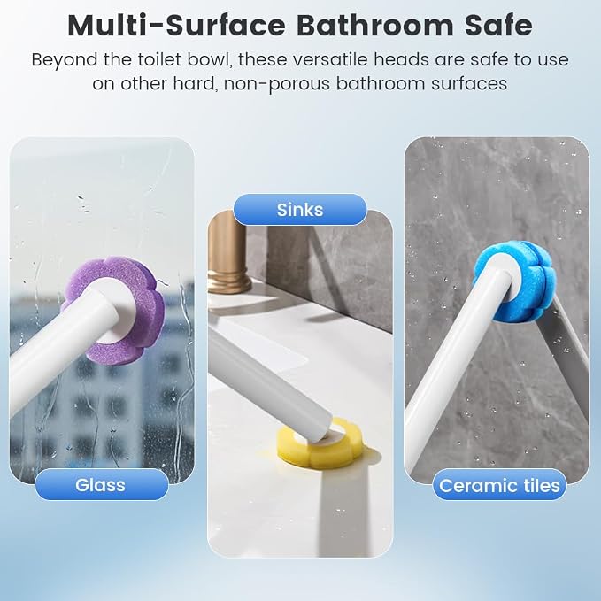 36 Count Disposable Toilet Brush Heads, Automatic Release Refills (12 Ocean, 12 Lemon, 12 Lavender Scents)