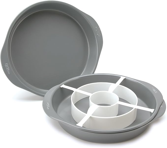 Wilton Round Checkerboard Cake Pan Set, 4-Piece, Steel