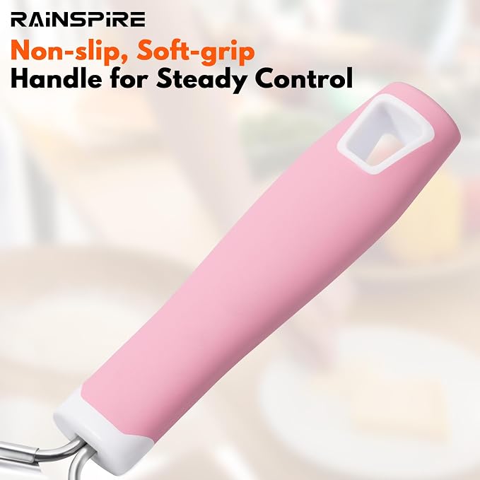 Rainspire Professional Cheese Graters for Kitchen Stainless Steel Handheld, Metal Lemon Zester Grater With Handle For Cheese, Chocolate, Spices, Kitchen Gadgets And Tools, Soft Grip Handle, Pink