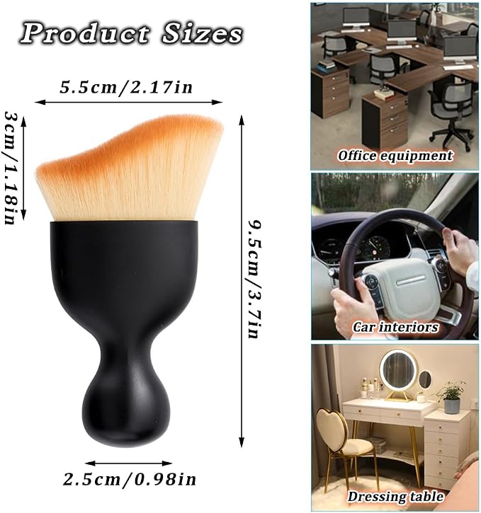 4 Pcs Car Detailing Brush, Car Wash Brush, Car Interior Cleaning Brush Ideal for Interior, Exterior, Dashboard, AC Vents, Leather & Engines, Soft Bristles (Yellow)