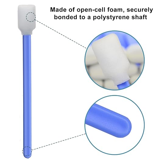 Wellgler's Foam Cleaning Swabs, Lint Free Foam Tip Swabs Kit,for DTF Printer Printhead Maintenance, Electronics, Gun Cleaning, Car Detailing and Cleanroom Use (4Types, 200 Pack)