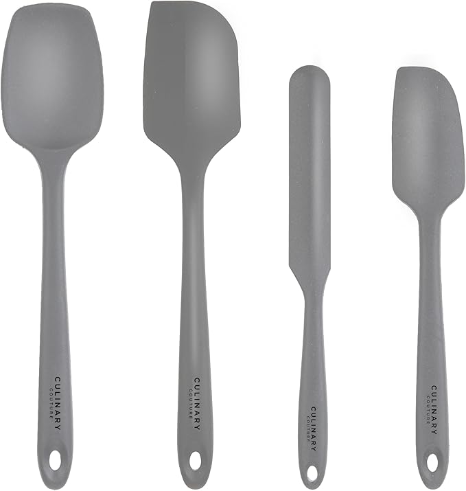 4-Piece Silicone Baking Spatula Set - Rubber Spatulas Silicone Heat Resistant, BPA-Free - Spatula Set for Nonstick Cookware - Baking Essentials