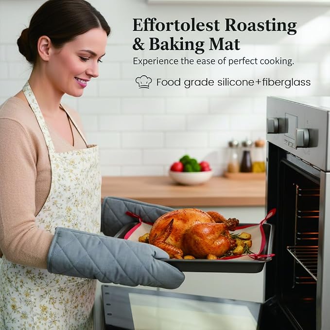 2 Pcs Silicone Baking Mat with Buckle - Leakproof, Non-Stick Silicone Fiber Oven Mat,Snap-Together Corners Form Leakproof Baking Tray,High Temp Resistant Silicone Baking Sheets for Oven(11.81×15.75in)