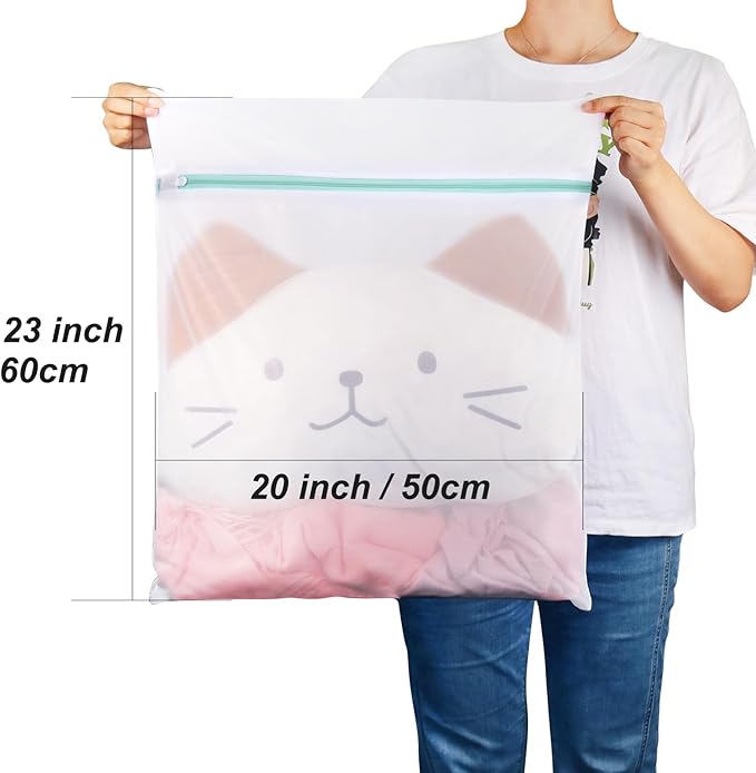 Tenn Well 3Pk 20x23" Mesh Laundry Bags Large Lingerie for Delicates | Large lingerie bags for washing delicates, garments, bath towels, socks, toys, travel