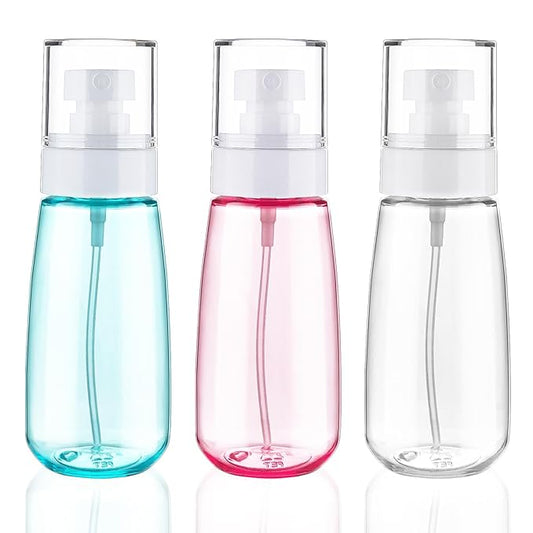 Cosywell Fine Mist Spray Bottle TSA Approved 3.4oz/ 100ml Empty Cosmetic Refillable Travel Containers Plastic Hair Spray Bottle Sprayer for Perfume Skincare Makeup Lotion (3color)