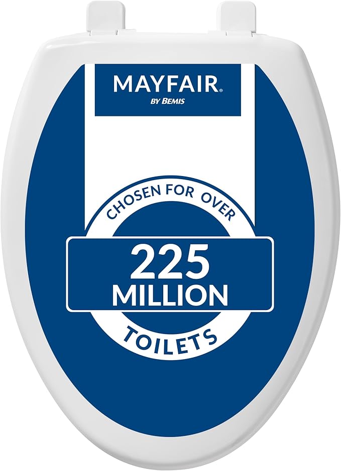 Mayfair Caswell Modern Slow Close Toilet Seat, Durable Plastic, Elongated, White