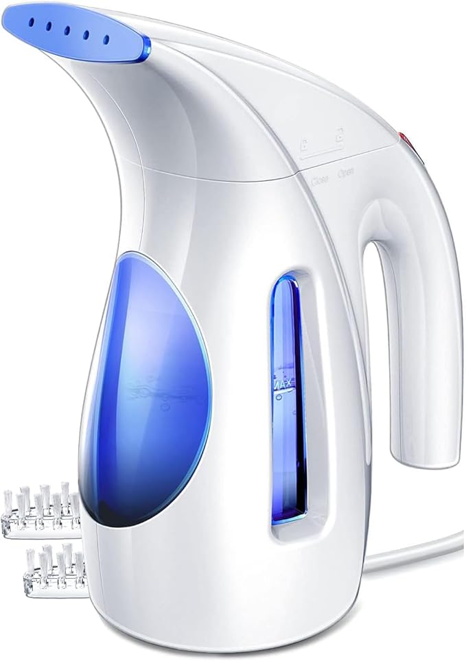 HiLIFE Steamer for Clothes, Portable Handheld Design, 240ml Big Capacity, 700W, Strong Penetrating Steam, Removes Wrinkle, for Home, Office(ONLY FOR 120V) (Ocean Blue)