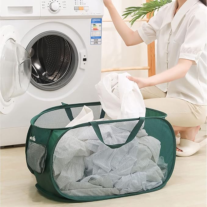 5 Pcs Collapsible Laundry Baskets, Foldable Hamper for Dirty Clothes & Household Storage