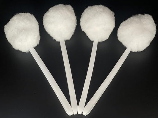Bowl Brush Toilet Cleaning Brush Set Soft Polyester Head 15x5 inches White (4PacK)